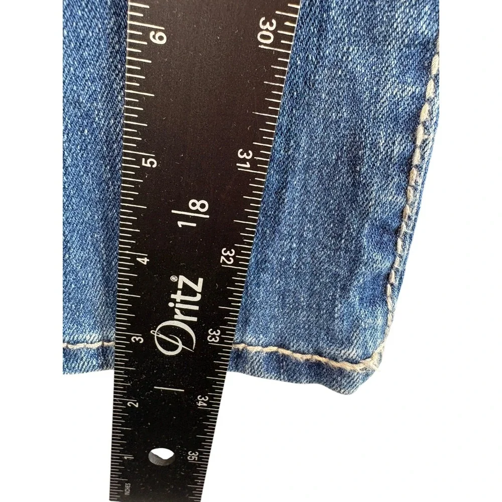 BKE Buckle Tyler Straight Jeans Mens 38L Blue Washed Rugged Workwear Outdoor